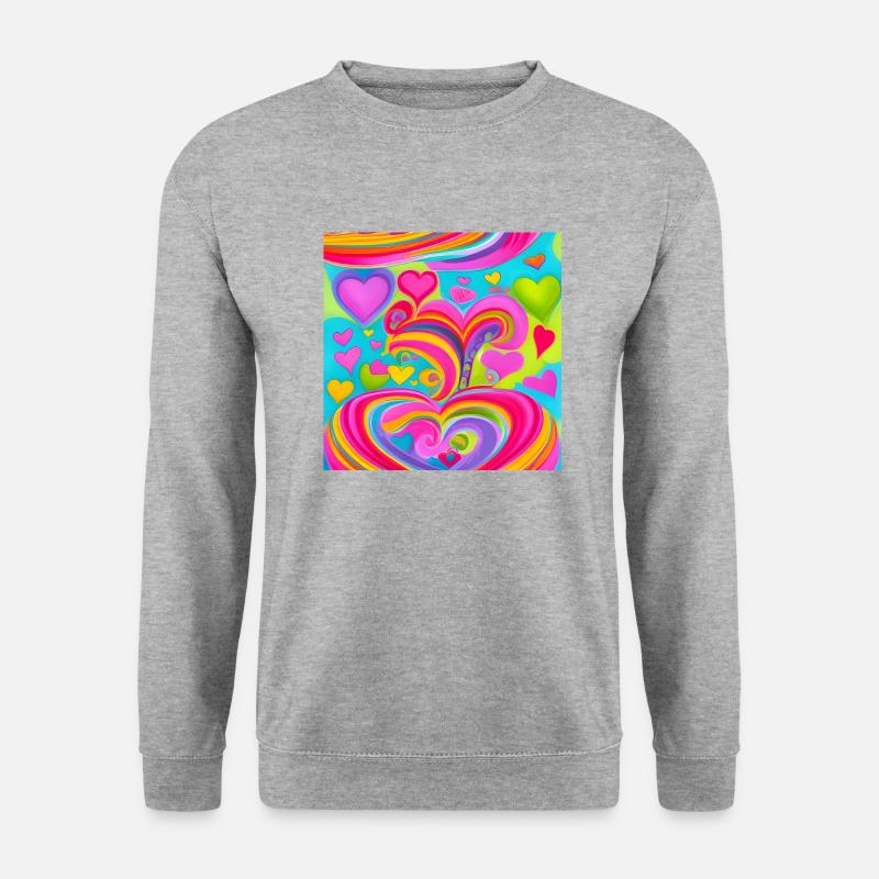 Bunte Liebe - Unisex Pullover - Weißgrau meliert