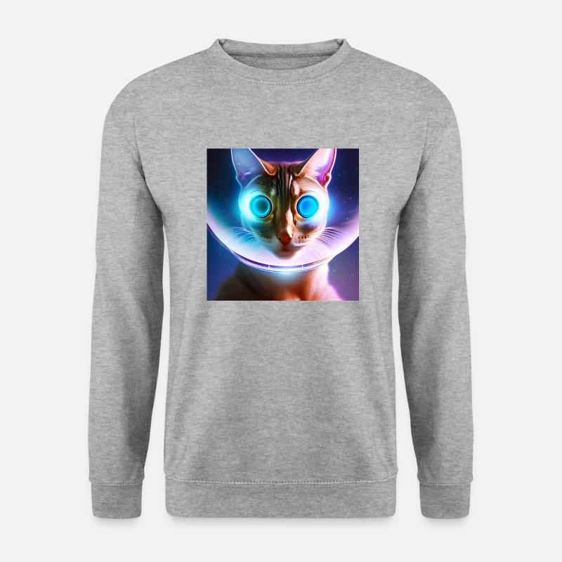 The Universe Cat - Unisex Pullover - Weißgrau meliert
