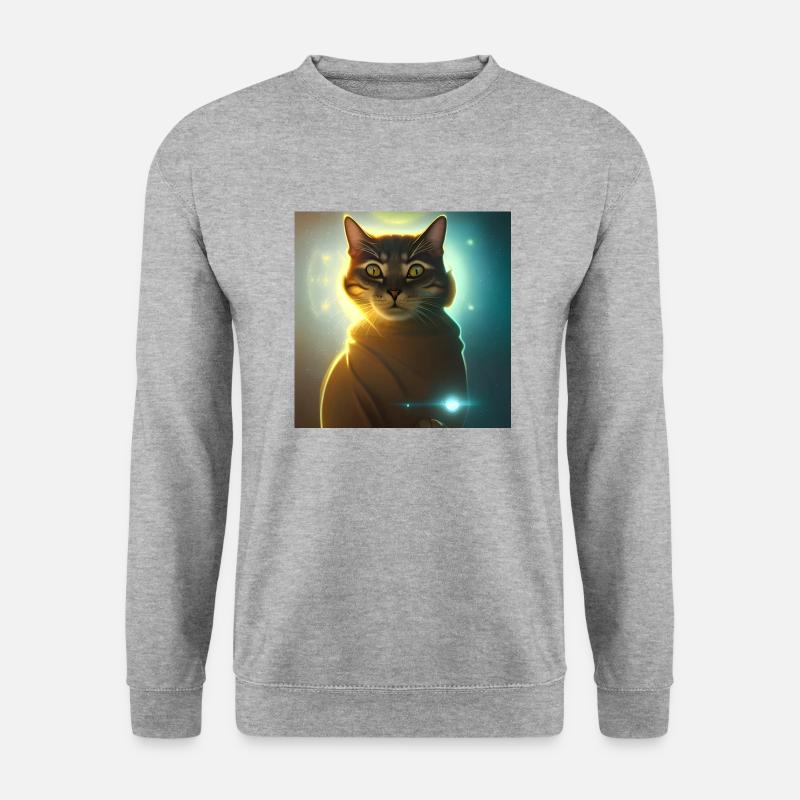 The Universe Cat - Unisex Pullover - Weißgrau meliert
