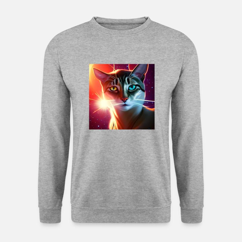 The Universe Cat - Unisex Pullover - Weißgrau meliert