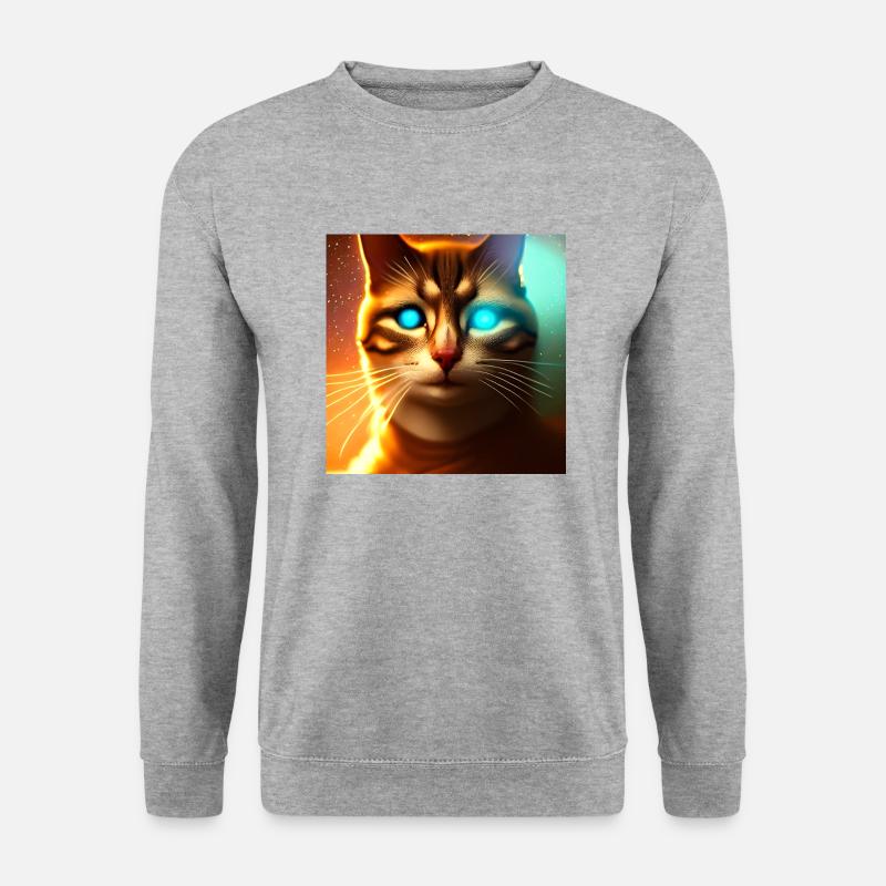 The Universe Cat - Unisex Pullover - Weißgrau meliert