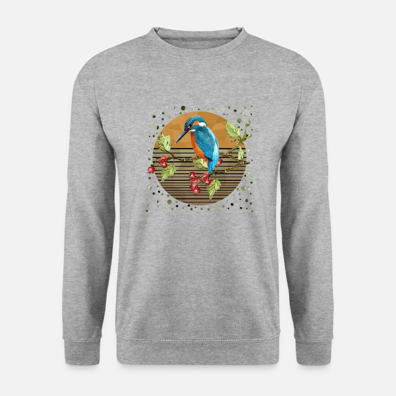 Bunter Vogel - Unisex Pullover - Weißgrau meliert