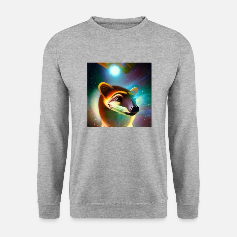Nasenbär - Unisex Pullover - Weißgrau meliert