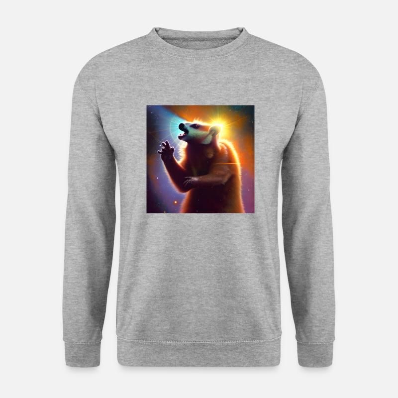 Nasenbär - Unisex Pullover - Weißgrau meliert