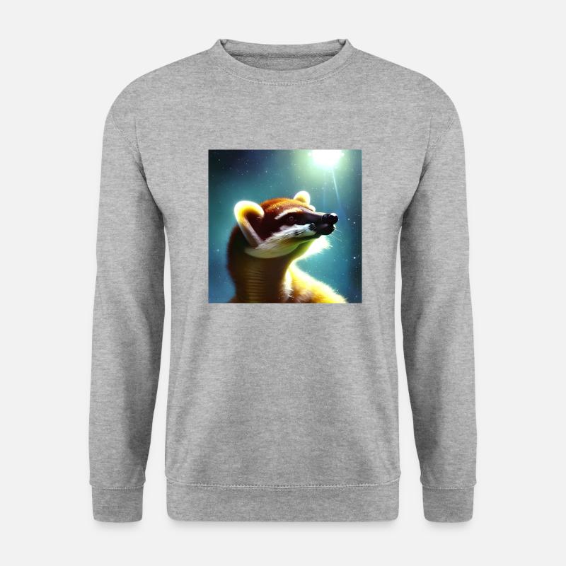 Nasenbär - Unisex Pullover - Weißgrau meliert