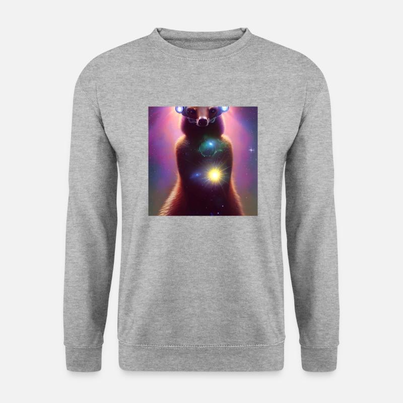 Nasenbär - Unisex Pullover - Weißgrau meliert