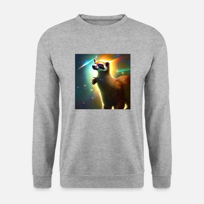 Nasenbär - Unisex Pullover - Weißgrau meliert
