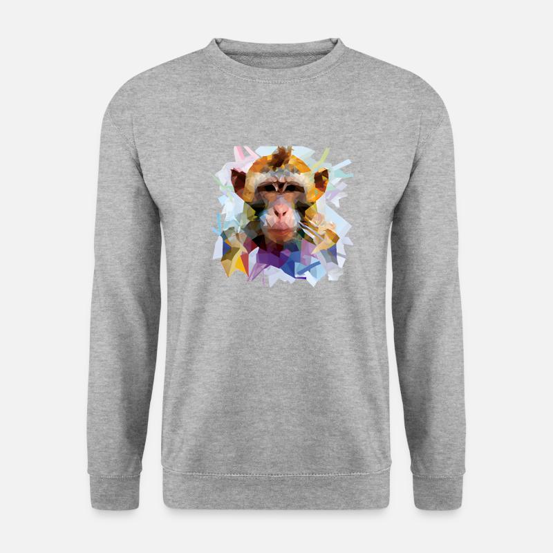 Abstrakter Pride and Power Affe - Unisex Pullover - Weißgrau meliert