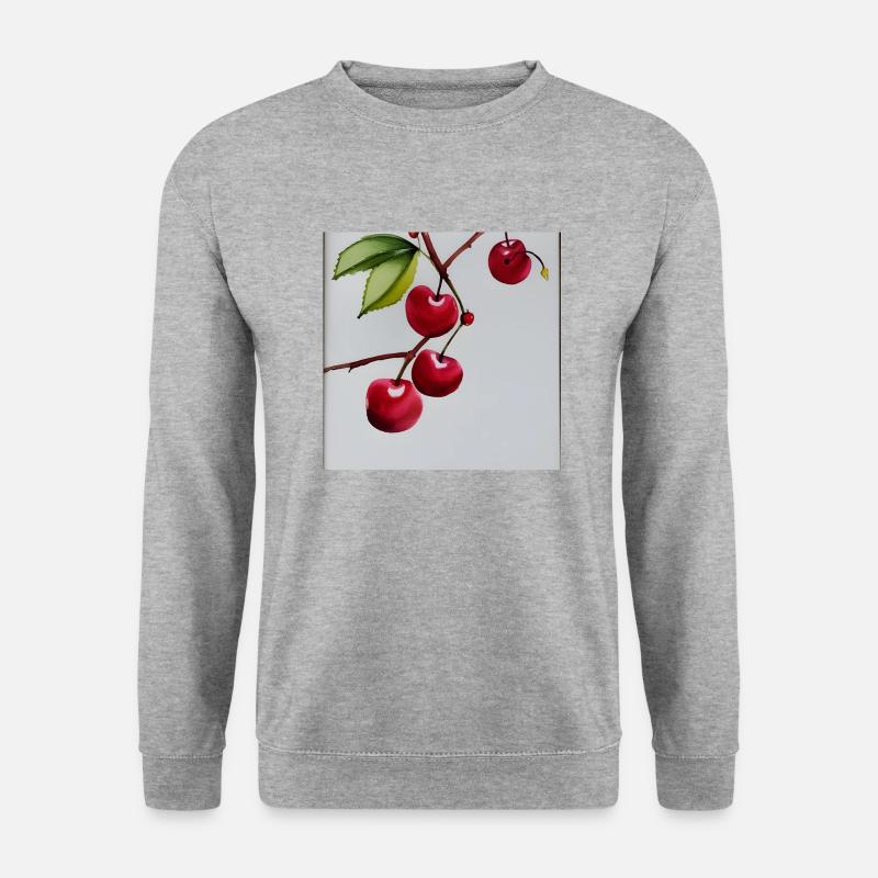 Winterliche Kirschmalerei - Unisex Pullover - Weißgrau meliert