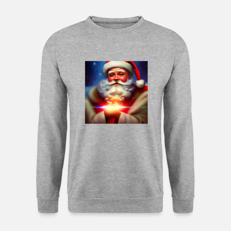 Weihnachtsmann Nikolaus Santa Claus Weihnachten - Unisex Pullover - Weißgrau meliert