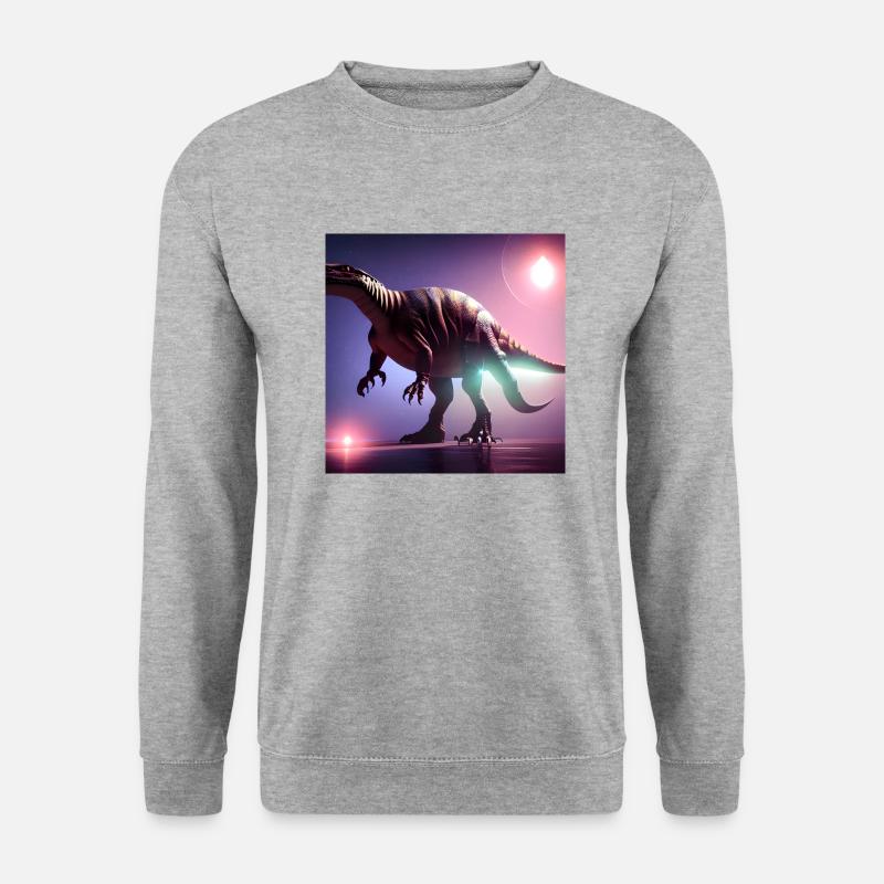 Dinosaurier Fossil Dino Trex Natur - Unisex Pullover - Weißgrau meliert