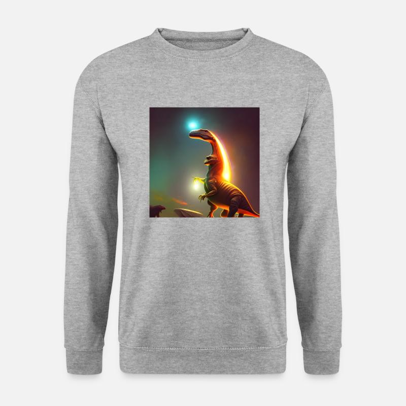 Dinosaurier Fossil Dino Trex Natur - Unisex Pullover - Weißgrau meliert