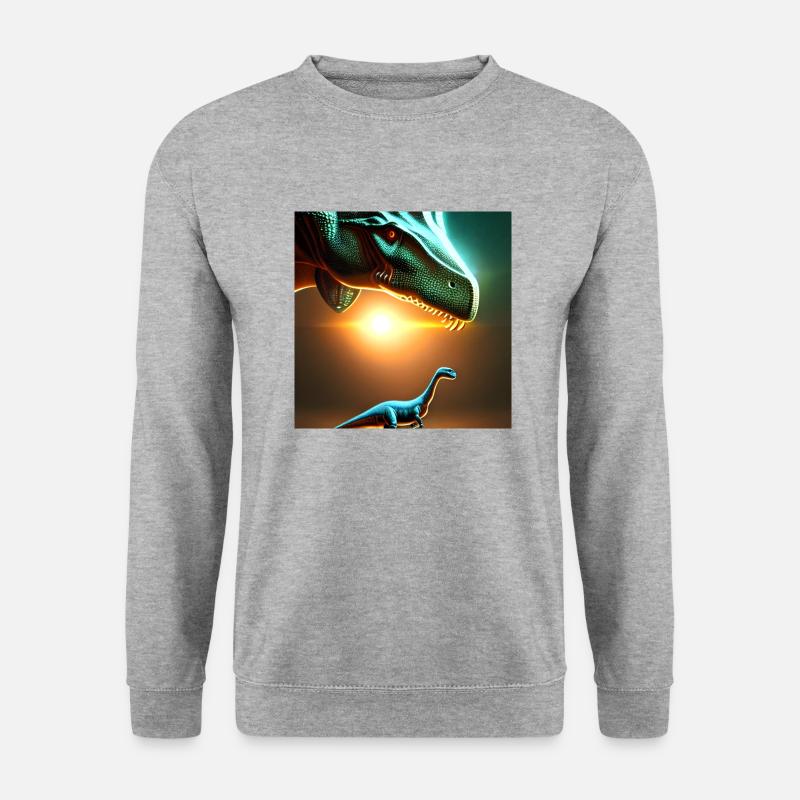 Dinosaurier Fossil Dino Trex Natur - Unisex Pullover - Weißgrau meliert