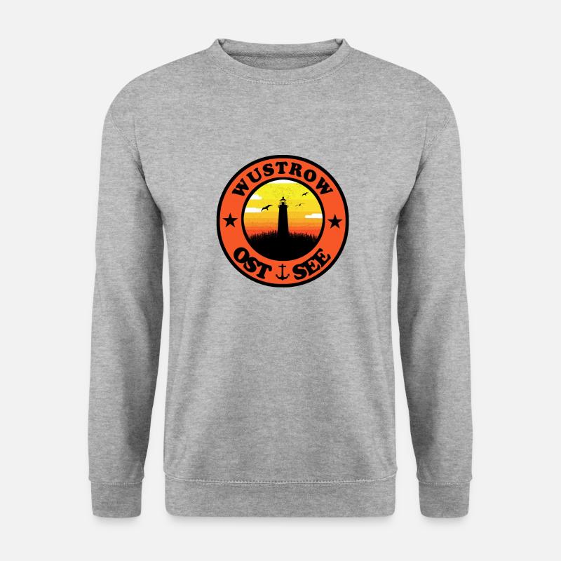 Leuchtturm Ostsee Wustrow - Unisex Pullover - Weißgrau meliert