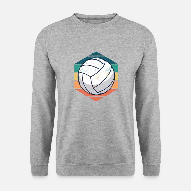 Volleyball Beachvolleyball Retro - Unisex Pullover - Weißgrau meliert