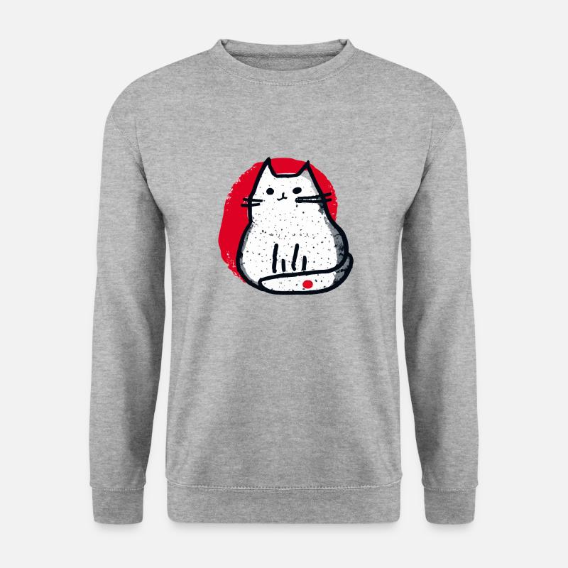 Katzen Japan - Unisex Pullover - Weißgrau meliert