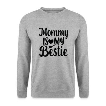 Mommy is my Bestie - Unisex Pullover - Weißgrau meliert - Vorne - Alina (178cm) & Michal (187cm)