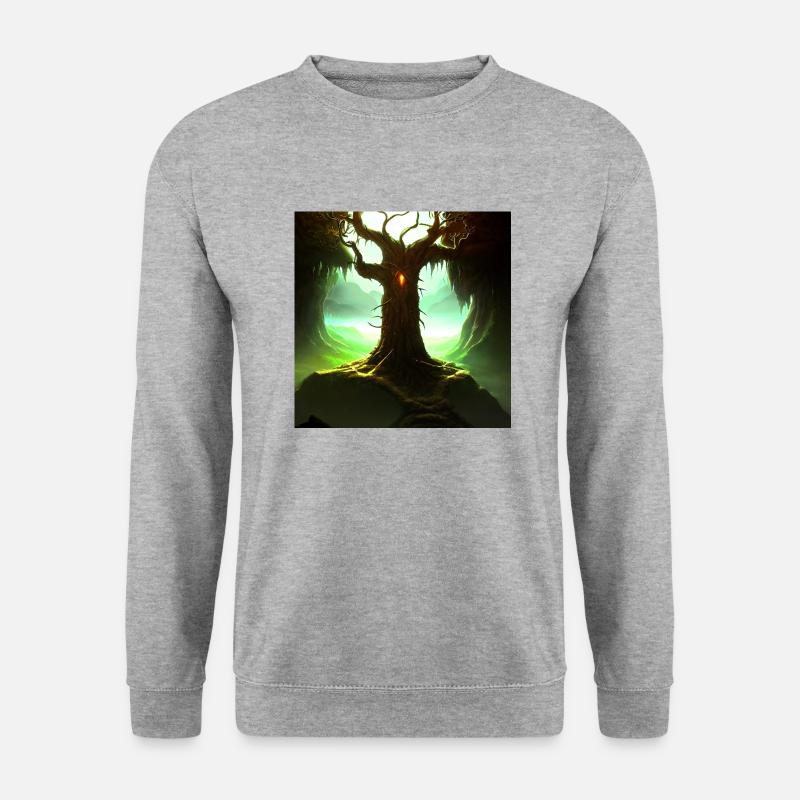 Elder Tree god - Unisex Pullover - Weißgrau meliert