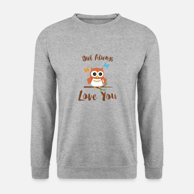 Eulen - Uhu Zitat 4 - pos - Unisex Pullover - Weißgrau meliert