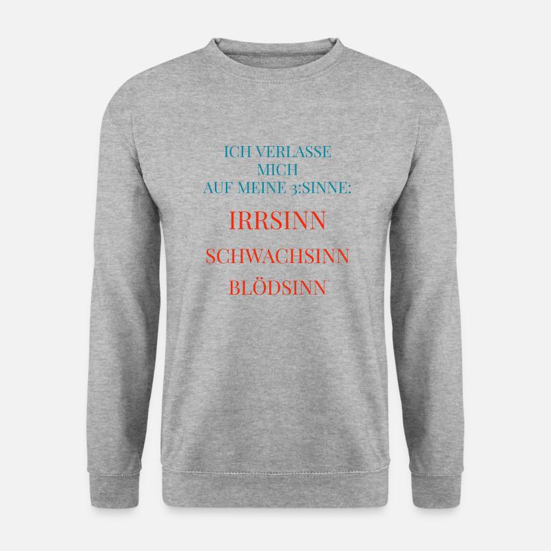 Coole Sprüche Kollektion 3 SINNE - Unisex Pullover - Weißgrau meliert