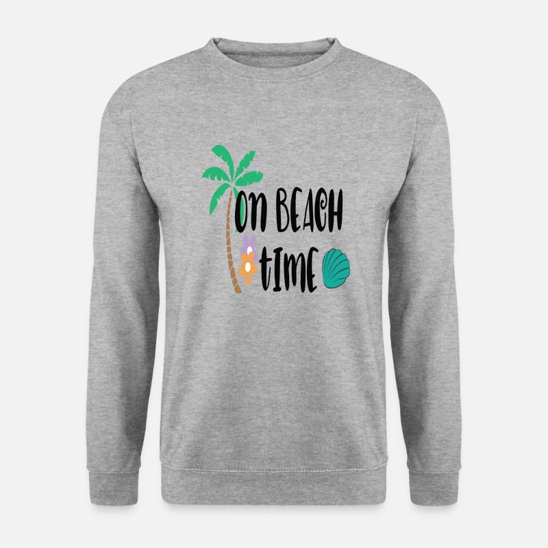 On Beach Time - Unisex Pullover - Weißgrau meliert