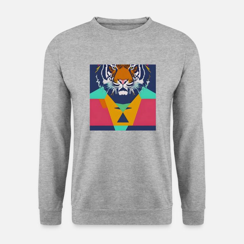 Tiger - Unisex Pullover - Weißgrau meliert