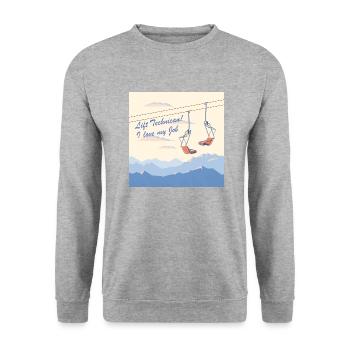 i love my job - Unisex Pullover - Weißgrau meliert - Vorne - Alina (178cm) & Michal (187cm)