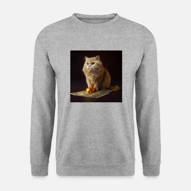 Cute Rich Cat - Unisex Sweatshirt - salt & pepper