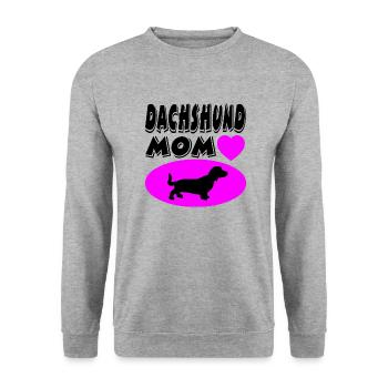 Dackel - Unisex Pullover - Weißgrau meliert - Vorne - Alina (178cm) & Michal (187cm)