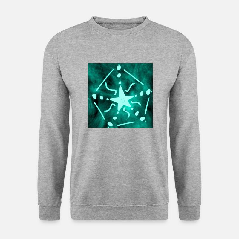 BLAUER STERN - Unisex Pullover - Weißgrau meliert