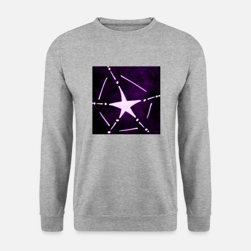 AUFERSTEHUNG LILA STERN - Unisex Pullover - Weißgrau meliert