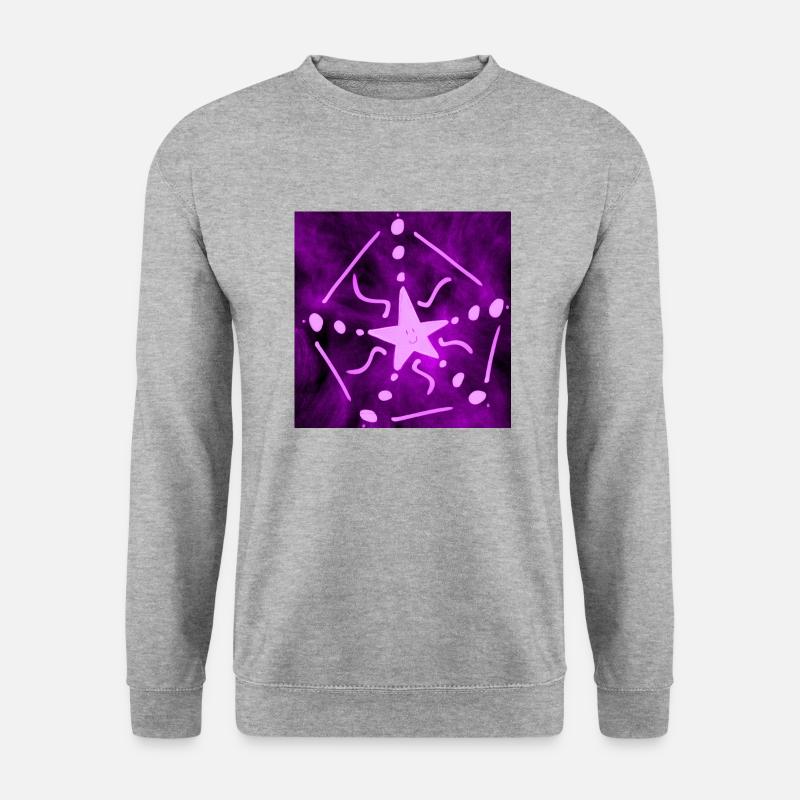 LILA STERN - Unisex Pullover - Weißgrau meliert