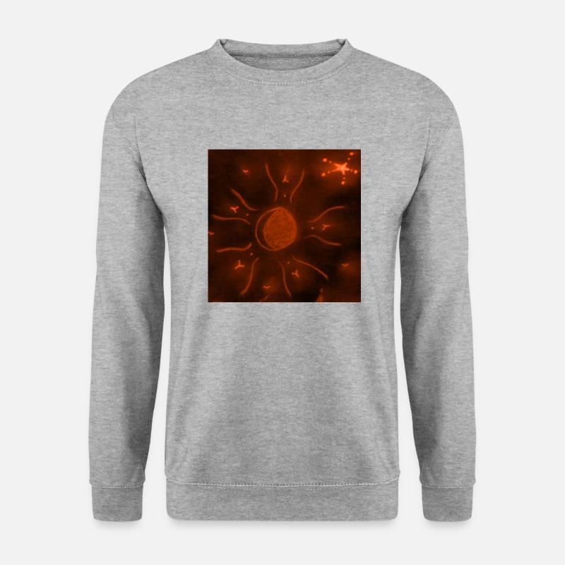 ORANGEFARBENER STERNENMOND - Unisex Pullover - Weißgrau meliert