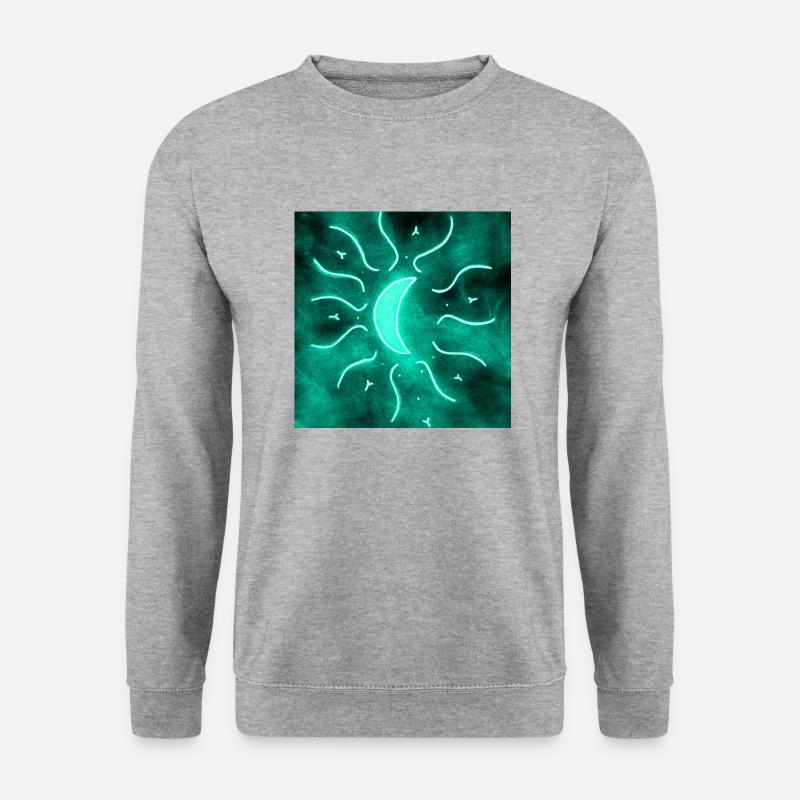 MOND MANDALA AZULITO - Unisex Pullover - Weißgrau meliert
