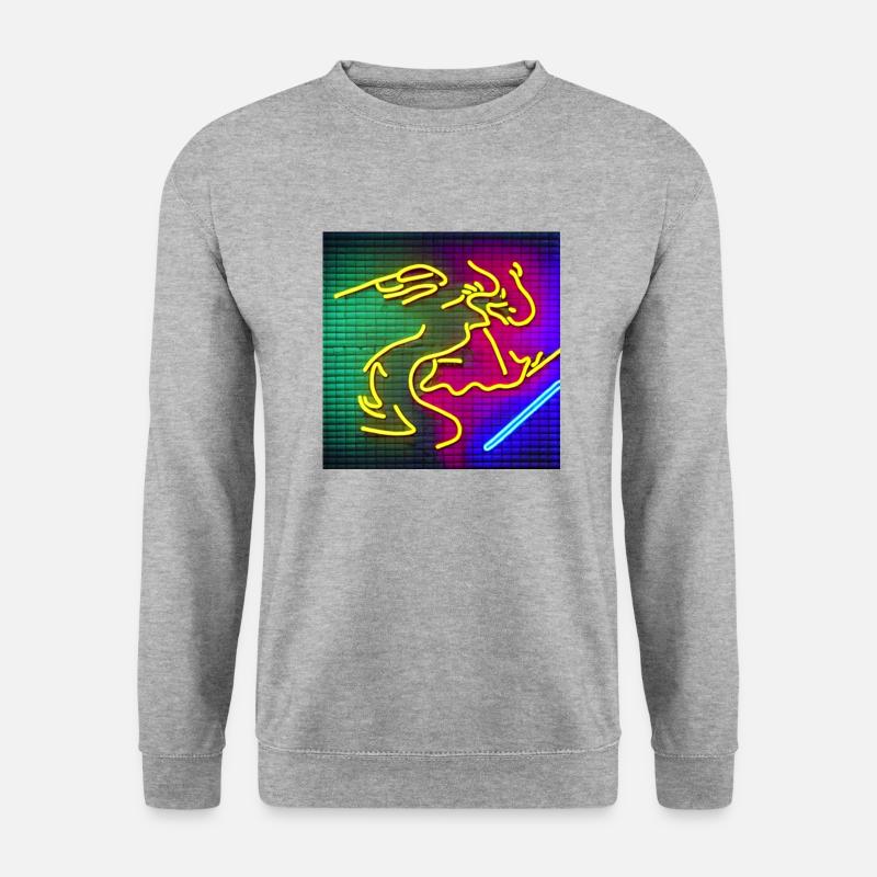 Drache jing - Unisex Pullover - Weißgrau meliert
