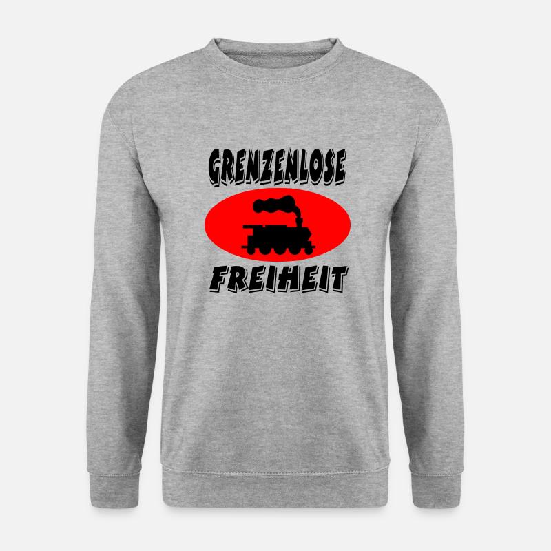 Eisenbahn - Unisex Pullover - Weißgrau meliert