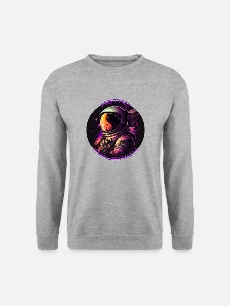 Den Kosmos erkunden: Ein Astronautenabenteuer - Unisex Pullover - Weißgrau meliert