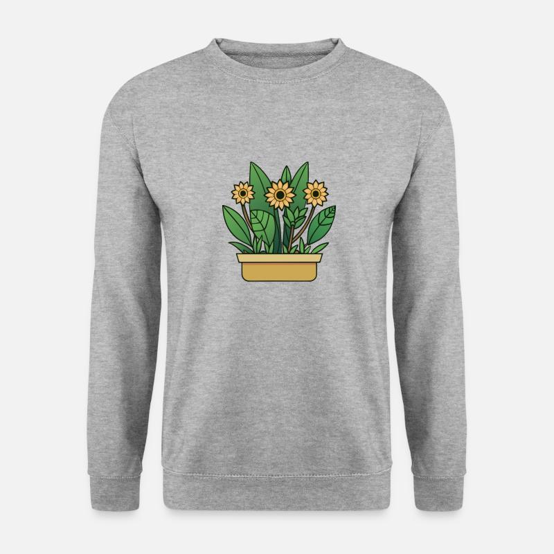 Sonnenblumen - Unisex Pullover - Weißgrau meliert