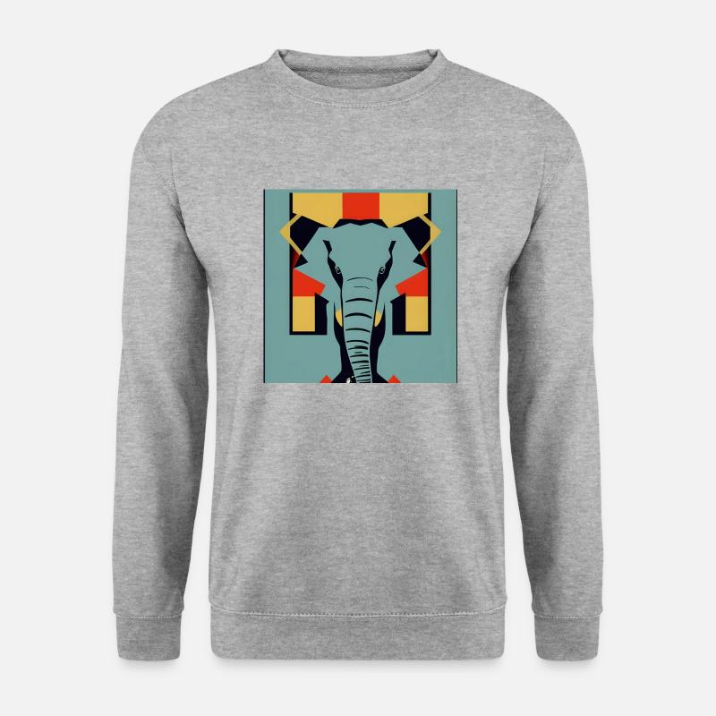 Elefant Pop-Art - Unisex Pullover - Weißgrau meliert