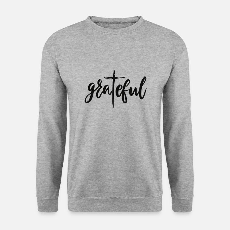 Grateful - Unisex Pullover - Weißgrau meliert