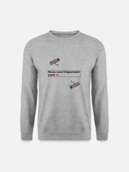 Geschenk Geschenkidee Geburtstag Gaming Level Up - Unisex Pullover - Weißgrau meliert