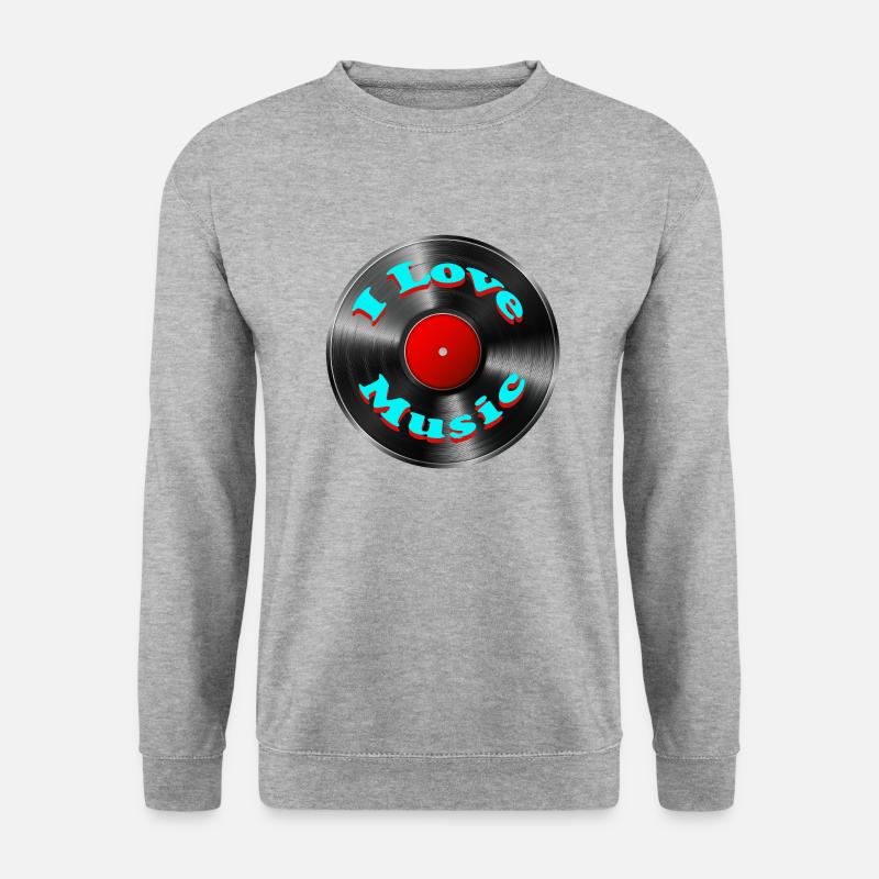 Ich liebe Musik - Unisex Pullover - Weißgrau meliert