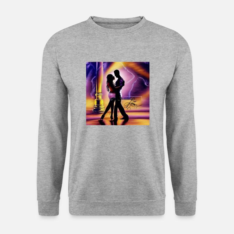 Tanzpaar, Salsa Bachata - Unisex Pullover - Weißgrau meliert