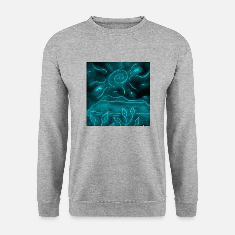AZULITO NACHTLANDSCHAFT - Unisex Pullover - Weißgrau meliert