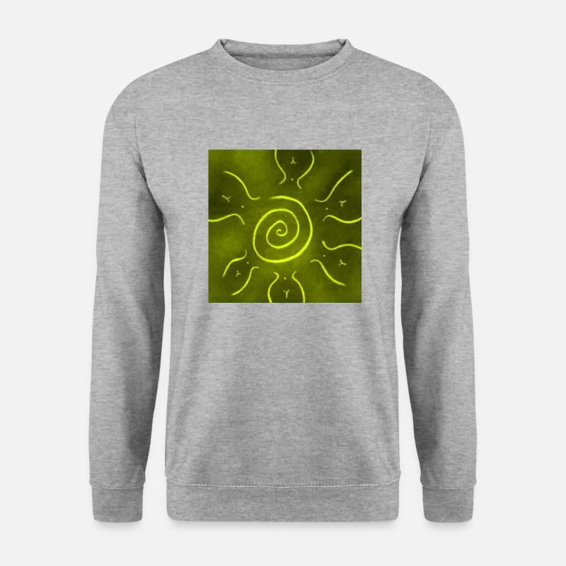 GELBE SONNE - Unisex Pullover - Weißgrau meliert