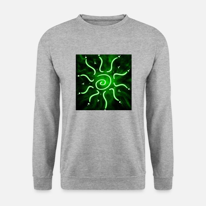 GRÜNE HEISSE SONNE - Unisex Pullover - Weißgrau meliert
