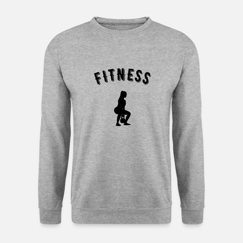 Fitness - Unisex Pullover - Weißgrau meliert