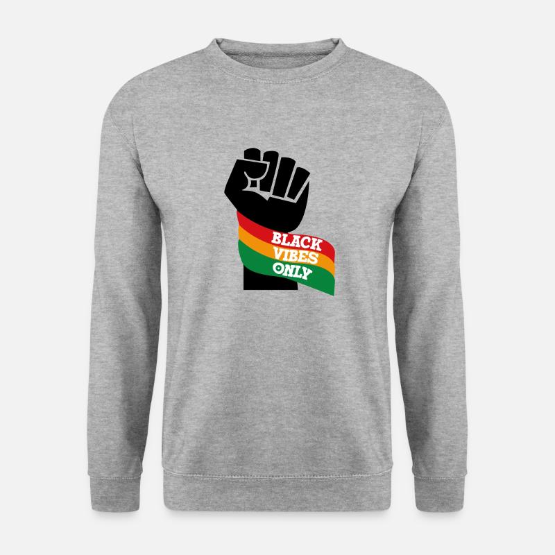 Black vibes only - Unisex Pullover - Weißgrau meliert