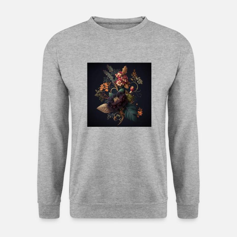 Floral Design 6 - Unisex Pullover - Weißgrau meliert