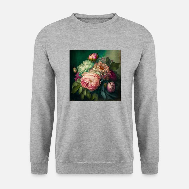 Floral Design15 - Unisex Pullover - Weißgrau meliert